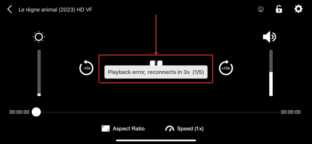 Résolution du problème “Playback error reconnects in 3s